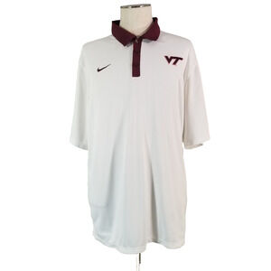 Nike Virginia Tech golf polo shirt men's 2XL White Dri-Fit
